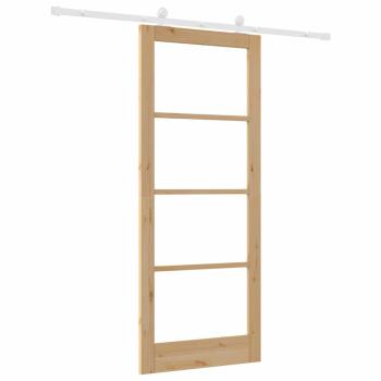 Schiebetür mit Hardware-Set 'ORKDAL'Massivholz & Glas