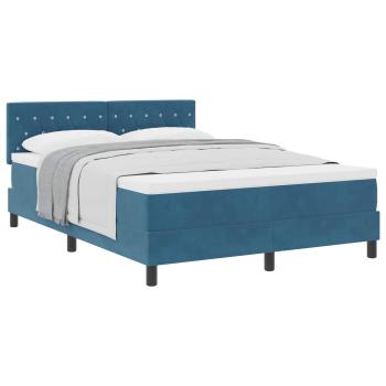 Boxspringbett mit Matratze Dunkelblau 140x200 cm Samt