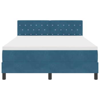 Boxspringbett mit Matratze Dunkelblau 140x200 cm Samt