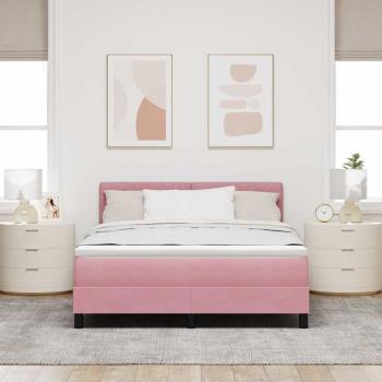 Boxspringbett mit Matratze Rosa 140x200 cm Samt