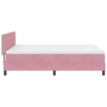 Boxspringbett mit Matratze Rosa 140x200 cm Samt