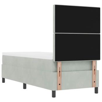 Boxspringbett mit Matratze Hellgrau 80x200 cm Samt