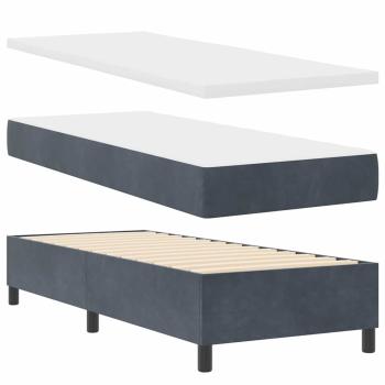 Boxspringbett mit Matratze & Bank Dunkelgrau 80x200 cm Samt