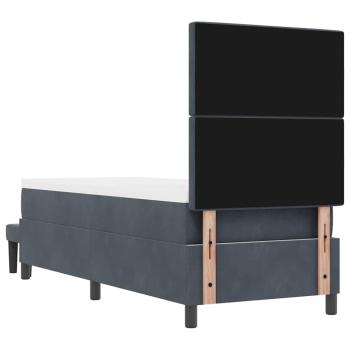 Boxspringbett mit Matratze & Bank Dunkelgrau 80x200 cm Samt