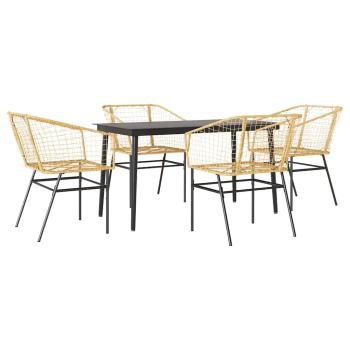 5-teiliges Garten-Esszimmerset Braunes Polyrattanglas