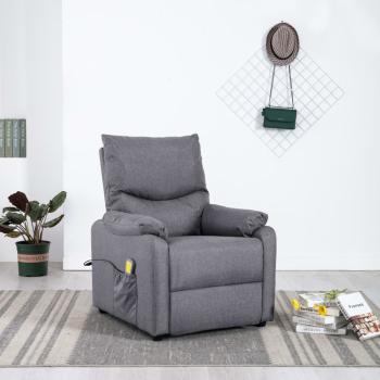ARDEBO.de - Massagesessel Hellgrau Stoff
