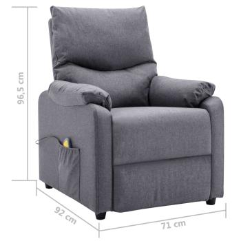 Massagesessel Hellgrau Stoff