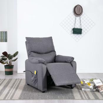 Massagesessel Hellgrau Stoff