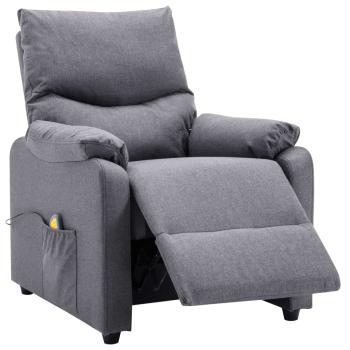 Massagesessel Hellgrau Stoff