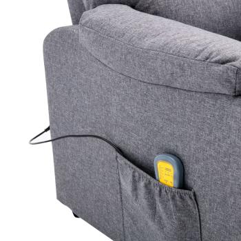 Massagesessel Hellgrau Stoff
