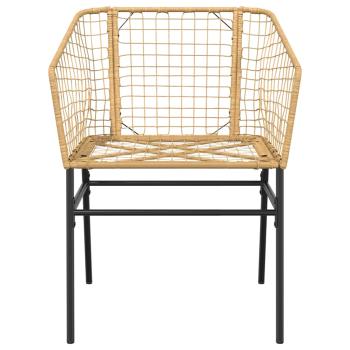 3-teiliges Garten-Esszimmer-Set Braunes Polyrattanglas