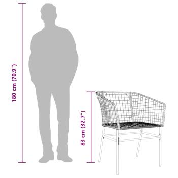 3-teiliges Garten-Esszimmer-Set Braunes Polyrattanglas