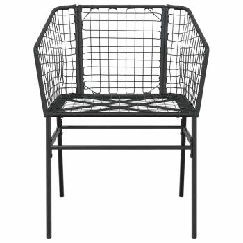 5-teiliges Garten-Esszimmerset aus schwarzem Polyrattanglas