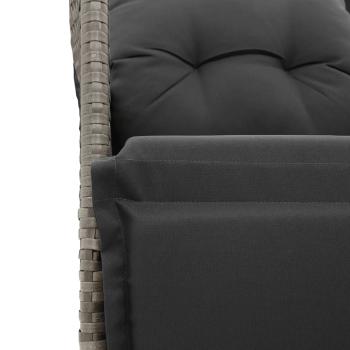 9-tlg. Garten-Essgruppe mit Kissen Grau Poly Rattan