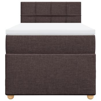 Boxspringbett mit Matratze Dunkelbraun 90x190 cm Stoff