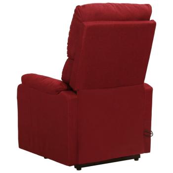 Massagesessel mit Aufstehhilfe Weinrot Stoff