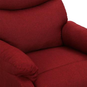 Massagesessel mit Aufstehhilfe Weinrot Stoff