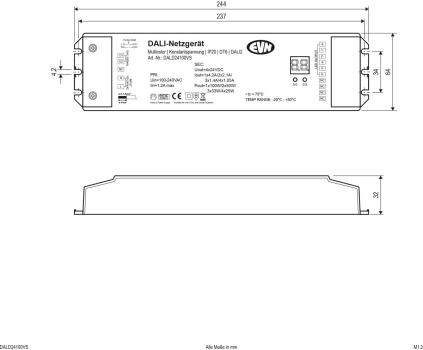 EVN DALI Multicolor-Empfänger inkl. Netzgerät, 100-240V/AC, Output: 4x1,05A, 24V/DC, 4x25W (DALD24100VS)