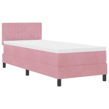 Boxspringbett mit Matratze Rosa 80x200 cm Samt