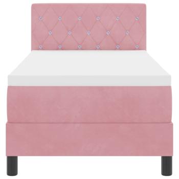 Boxspringbett mit Matratze Rosa 80x200 cm Samt