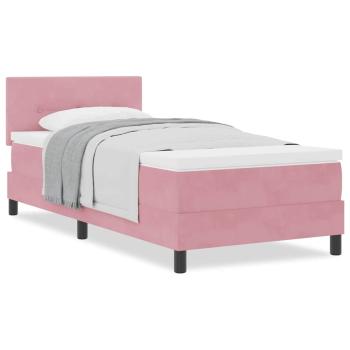 Boxspringbett mit Matratze Rosa 80x200 cm Samt