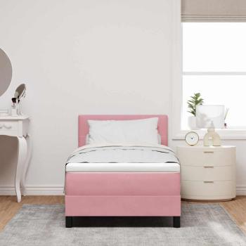 Boxspringbett mit Matratze Rosa 80x200 cm Samt