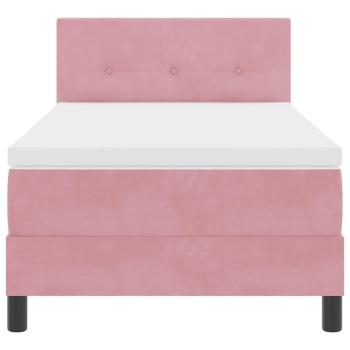 Boxspringbett mit Matratze Rosa 80x200 cm Samt