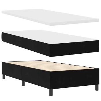 Boxspringbett mit Matratze Schwarz 80x200 cm Samt