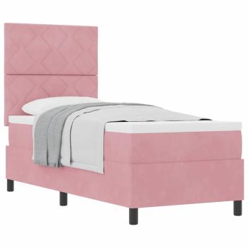 Boxspringbett mit Matratze Rosa 80x200 cm Samt