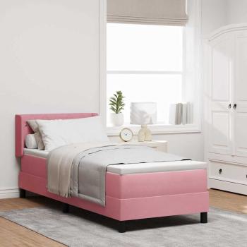 ARDEBO.de - Boxspringbett mit Kopfteil Rosa 200 x 80 cm Samt