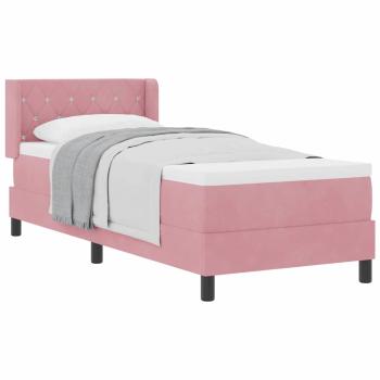 Boxspringbett mit Matratze Rosa 80x200 cm Samt