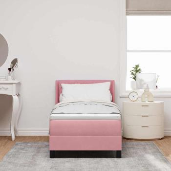 Boxspringbett mit Matratze Rosa 80x200 cm Samt