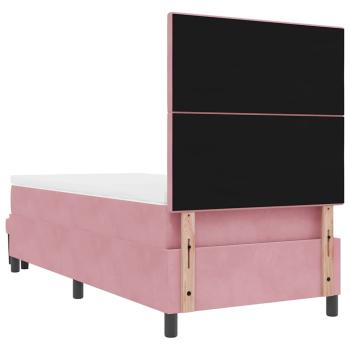 Boxspringbett mit Matratze & Bank Pink 80x200 cm Samt