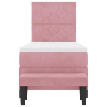 Boxspringbett mit Matratze & Bank Rosa 80x200 cm Samt