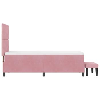 Boxspringbett mit Matratze & Bank Rosa 80x200 cm Samt