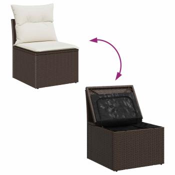 Gartensofa-set mit Kissen mit Kissen 6 pcs Braun Poly Rattan