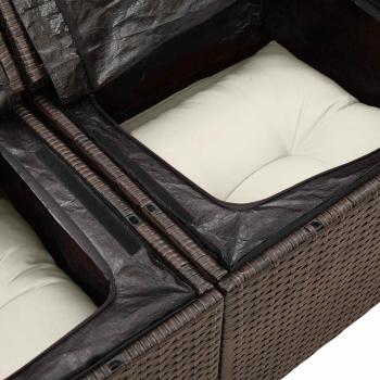Gartensofa-set mit Kissen mit Kissen 6 pcs Braun Poly Rattan