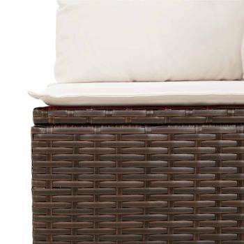Gartensofa-set mit Kissen mit Kissen 6 pcs Braun Poly Rattan