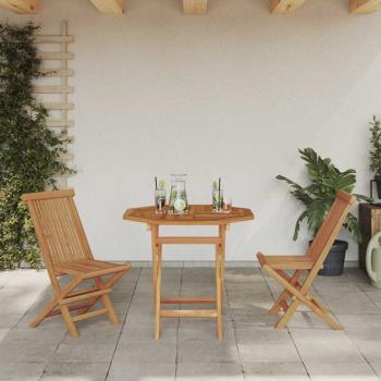 3-teilige Klappgarten-Bistroset aus solidem Akazienholz