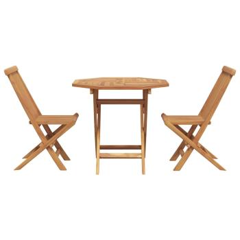 3-teilige Klappgarten-Bistroset aus solidem Akazienholz