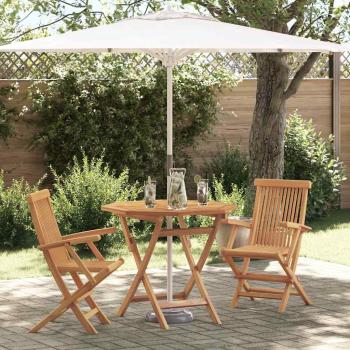 ARDEBO.de - 3-teiliges klappbares Garten Bistro Set aus solidem Teakholz