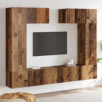 ARDEBO.de - 6-teilige TV Schrank Set Altes Holz Ingenieurholz