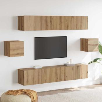 ARDEBO.de - 6-teiliges TV Schrank Set Artisan Eiche Hergestelltes Holz