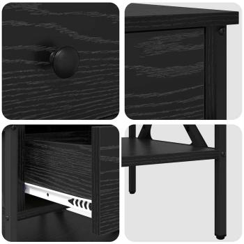 Nachttische 2 Stk Schwarze Eiche 40x42x45 cm Ingenieurholz