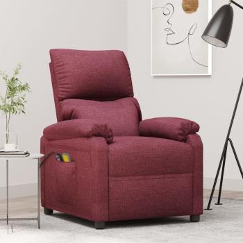 ARDEBO.de - Massagesessel Elektrisch Weinrot Stoff