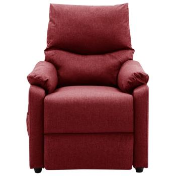 Massagesessel Elektrisch Weinrot Stoff