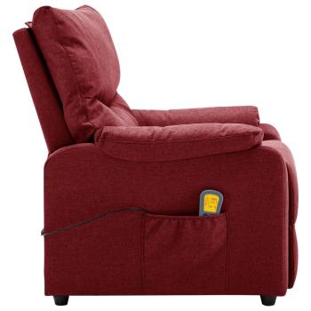 Massagesessel Elektrisch Weinrot Stoff