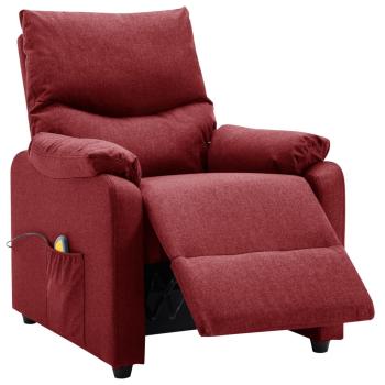 Massagesessel Elektrisch Weinrot Stoff