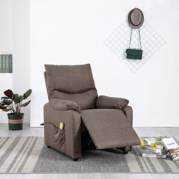 Massagesessel Taupe Stoff
