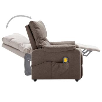 Massagesessel Taupe Stoff